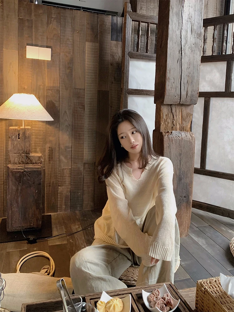 

Женский льняной топ ZNG OP из 100% льна с охлаждающим эффектом, ажурной вязки, свободного кроя, с круглым вырезом и длинными рукавами, для повседневной носки