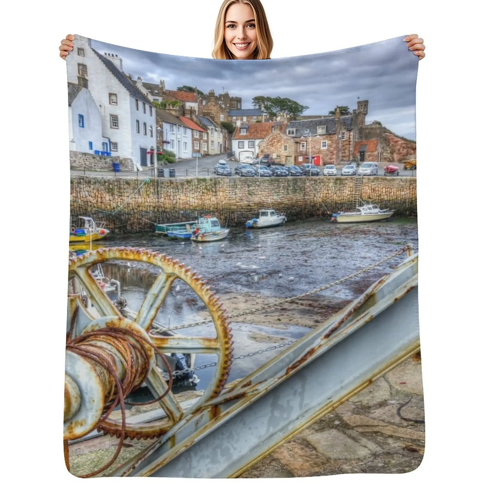 Cobertor aconchegante e quente para decoração de quarto, Crail Harbour In The East Neuk Of Fife, Escócia