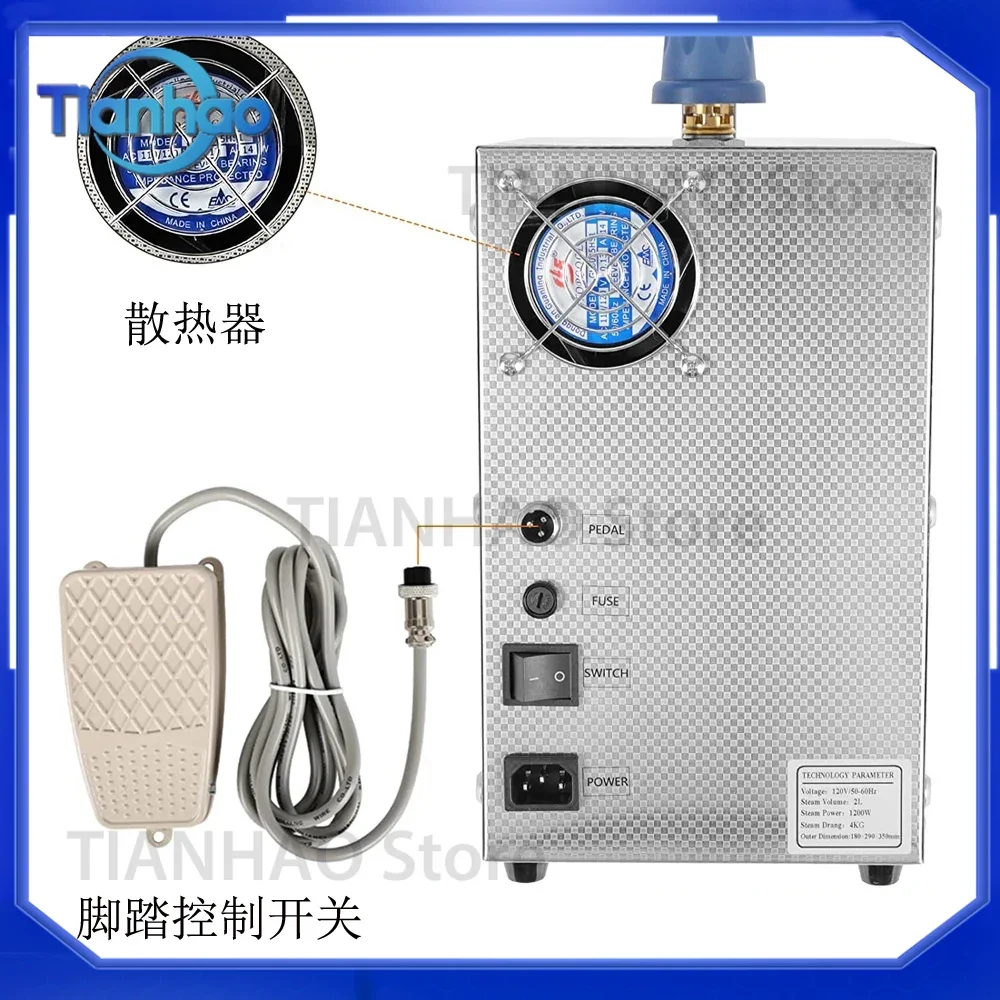 2L Steam Engine 1300W Cleaner Jet Machine Small Steam Engine Gold Tool for Jewelry Electroplating for All Compatible Models