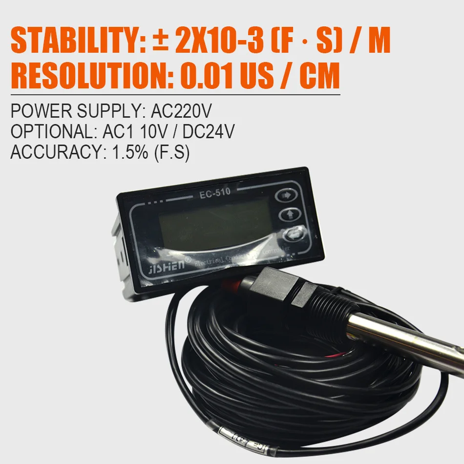 EC-510 Electrical Conductivity Meter RS-485 Online Water Quality Analyzer TDS Temperature Electroconductibility Controller