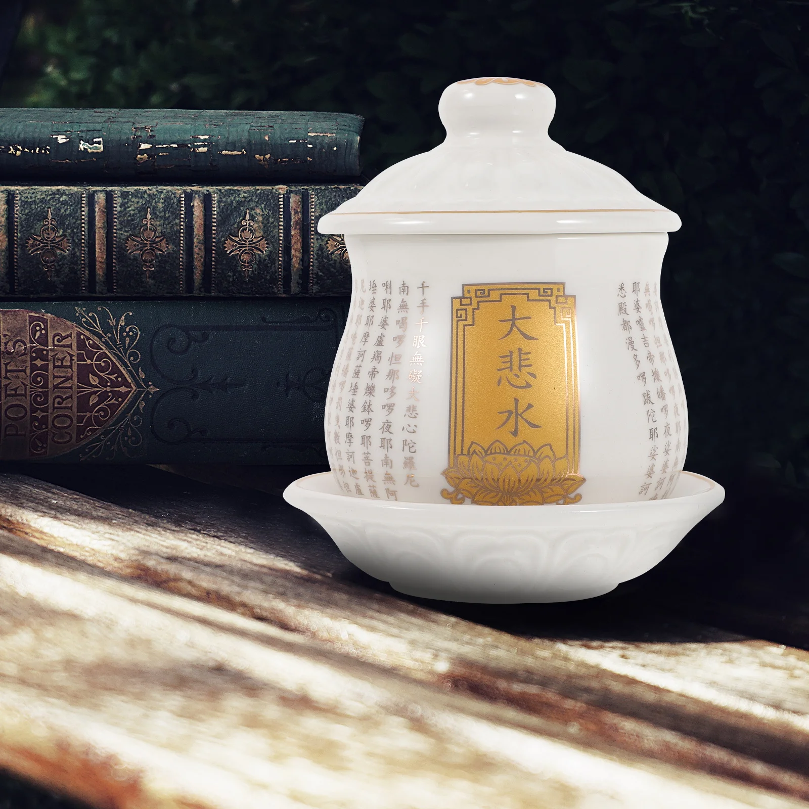 

Buddha Worship Water Cup Ceramic Offering Cup for Temple Ritual Use Fine Workmanship Polished Bottom Chinese Artistic Design