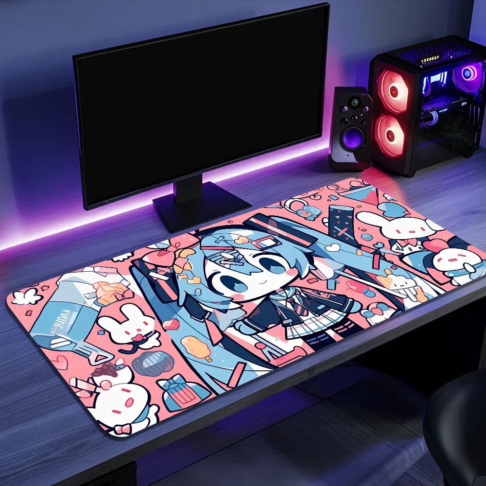 HATSUNE MIKU الوافدين الجدد لوحة ماوس ألعاب كبيرة L XL XXL لوحة ماوس ألعاب حجم لوحات المفاتيح حصيرة ماوس هدية لصديقها