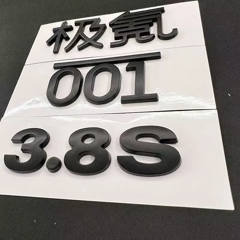 

Для Geely Zeekr 001 2021-2024 аксессуары, черная отделка автомобиля, передний и задний логотип 3,8S, панель машины, эмблема, декоративная наклейка