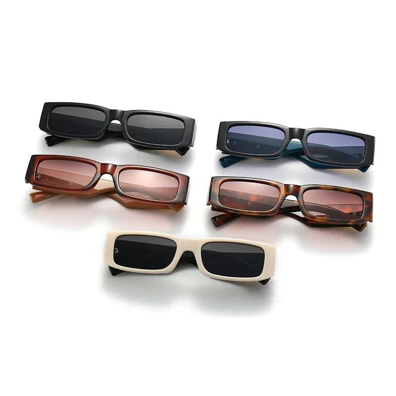 Luxury Brand Designer Small Frame Rectangle Sunglasses Women For Men Trend Punk Classic Sun Glasses Vintage Metal Square Shades