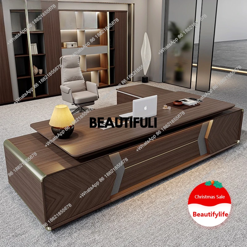 

Новая модель магазина босса, простая современная президентская офисная мебель, Гуандун, свет, роскошный менеджер, большой классный стол