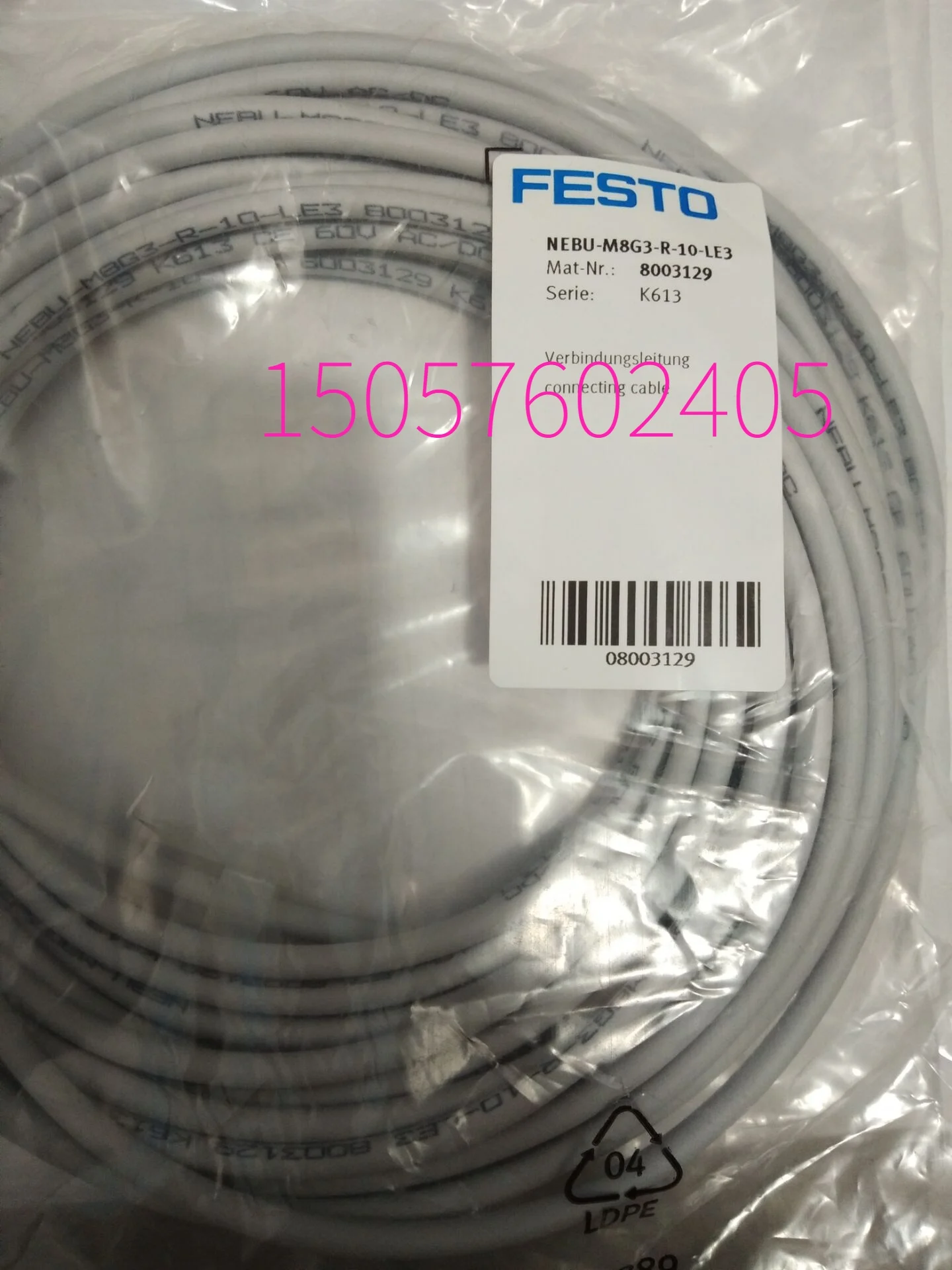 

FESTO FESTO Connecting Cable NEBU-M8G3-R-10-LE3 8003129 Genuine Stock