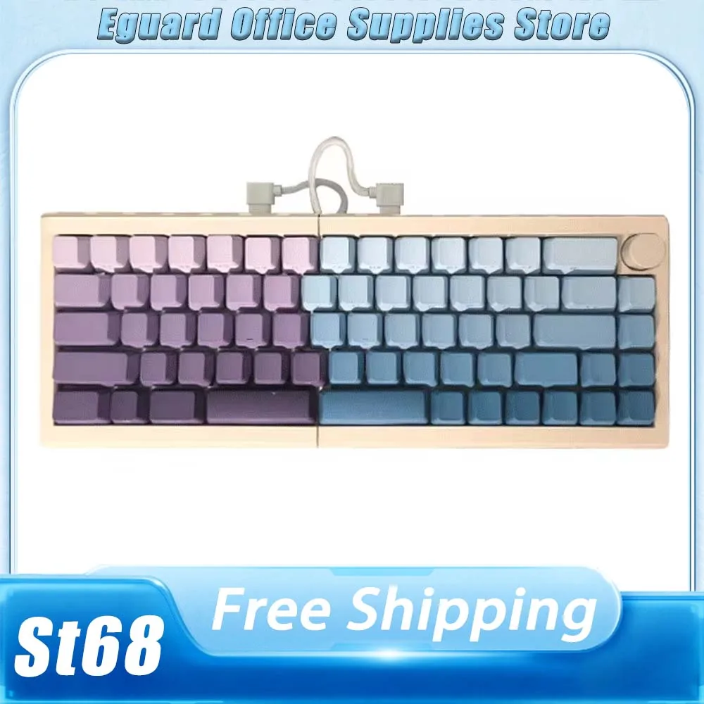 Zuohe St68 Split Mechanical Keyboard 3mode USB/2.4G/Bluetooth Wireless Split Keyboard Customized QMK Zornher Keyboard PC Gifts
