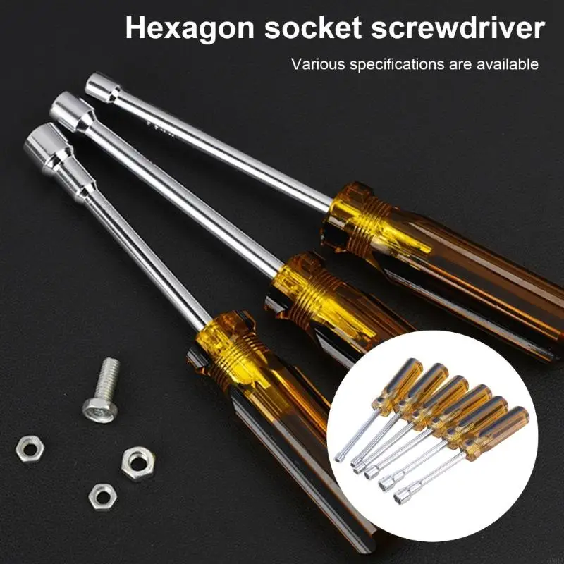 63HA Socket Screwdriver Tool Driver Repair Tool Nut Key for Electrician Carpent Woodworking Access