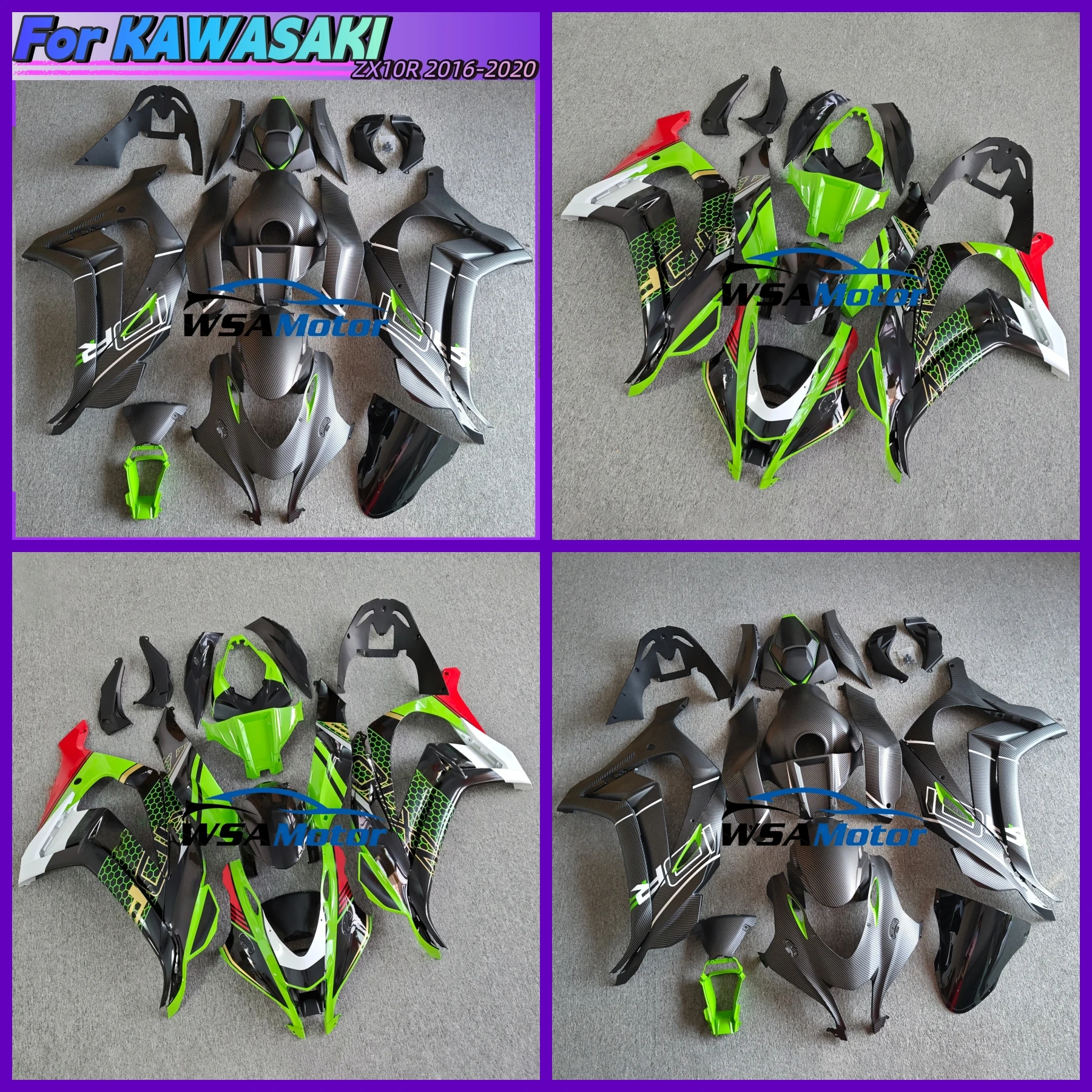 Motorcycle Accessories Fender Fuel Tank Side Panel Frame Fairing Kit For Kawasaki ZX10R 2016 2017 2018 2019 2020