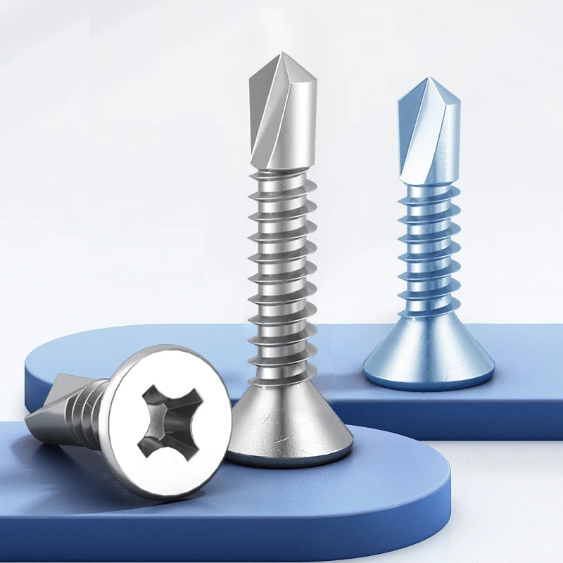 M2.9-M5.5 304 Countersunk Head Drilling Screw 410 Flat Head Self Tapping Self Drilling Dovetail Wire Dovetail Nail Iron Alloy