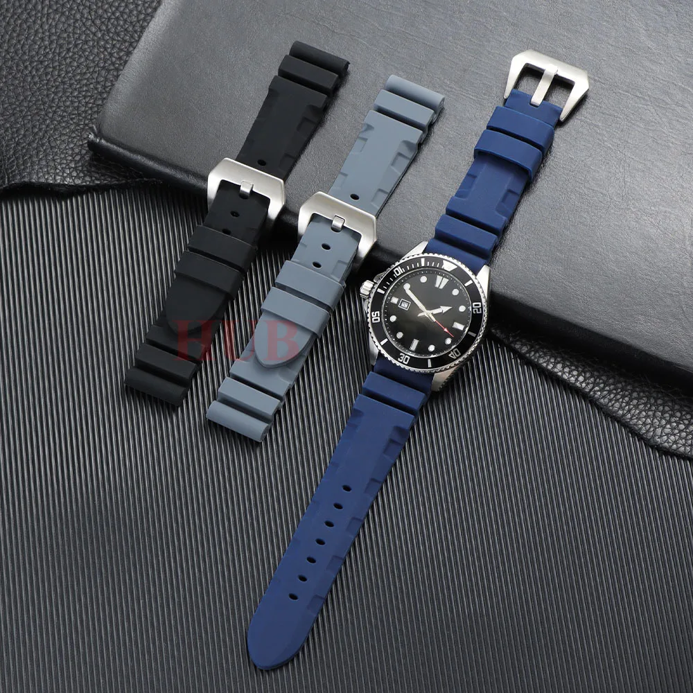 For Panerai Silicone Strap 22mm 24mm 26mm Rubber Waterproof Band for SUBMERSIBLE PAM441 351 111 Bracelet Soft Sport Wristband