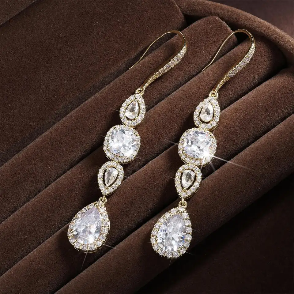 ZAKOL Wassertropfen Micro Intarsien Zirkon Elegante Exquisite Baumeln Ohrringe Für Frauen Klassische Mode Charme Schmuck Zubehör – Detail 6