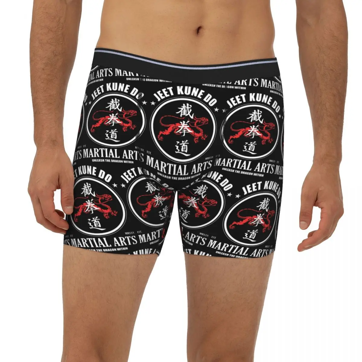 

Длинные трусы-боксеры Unleash The Dragon Within Jeet Kune Do Dragon Power, короткие мужские трусы, нижнее белье Homme, мужские подарки бойфренду