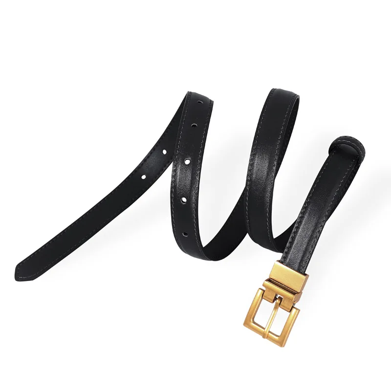 Women's Luxury Decorative Belt Designer Niche Cowhide Simple Korean Version with Jeans Belt Trendy Item