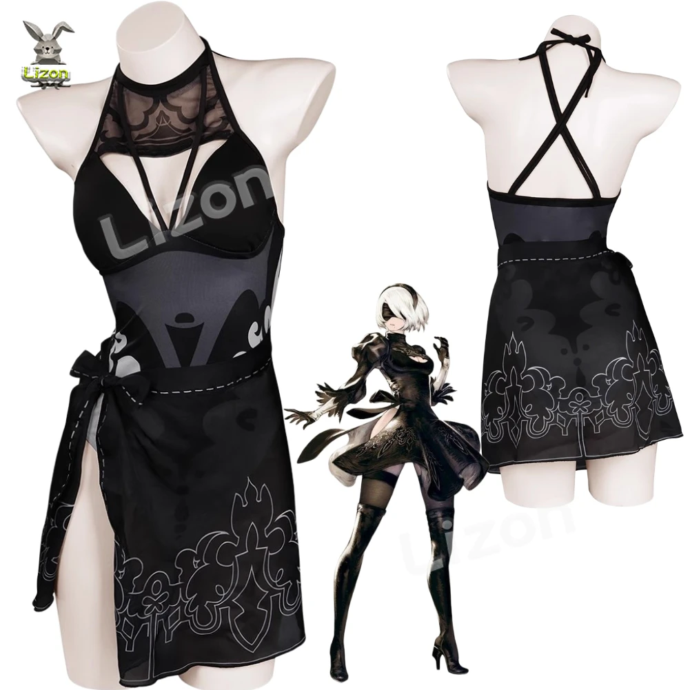 

Amine Game NieR:Automata YoRHa No. 2 Type B Cosplay Costume Split Slim Sexy Skin Covering Swimsuit Set Sizes