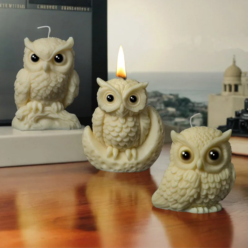 Owl Aroma Candle Silicone Mold DIY Drip Silicone Mold for Home Decoration Crafts Gift