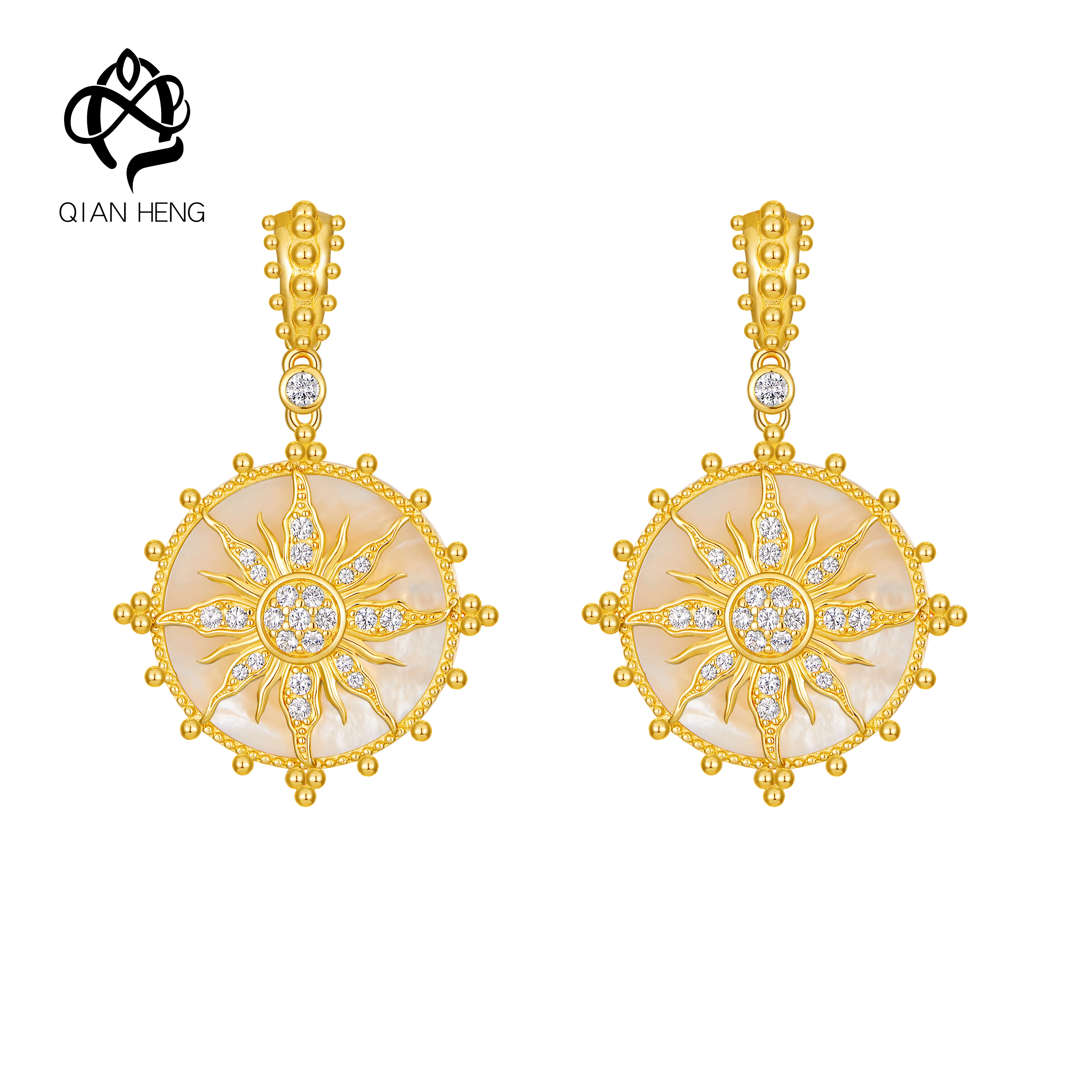 18K Gold Plated Luxry Earing for Woman Shell Drop Earrings Women's Summer Ocean Jewelry S925 Sliver