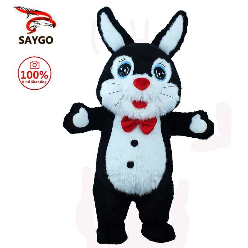 

Prsale 2023New Inflatable Black Rabbit Costumes Adult Halloween Carnival Cosplay Mascot Easter Bunny Disfraz Fancy Party for kid