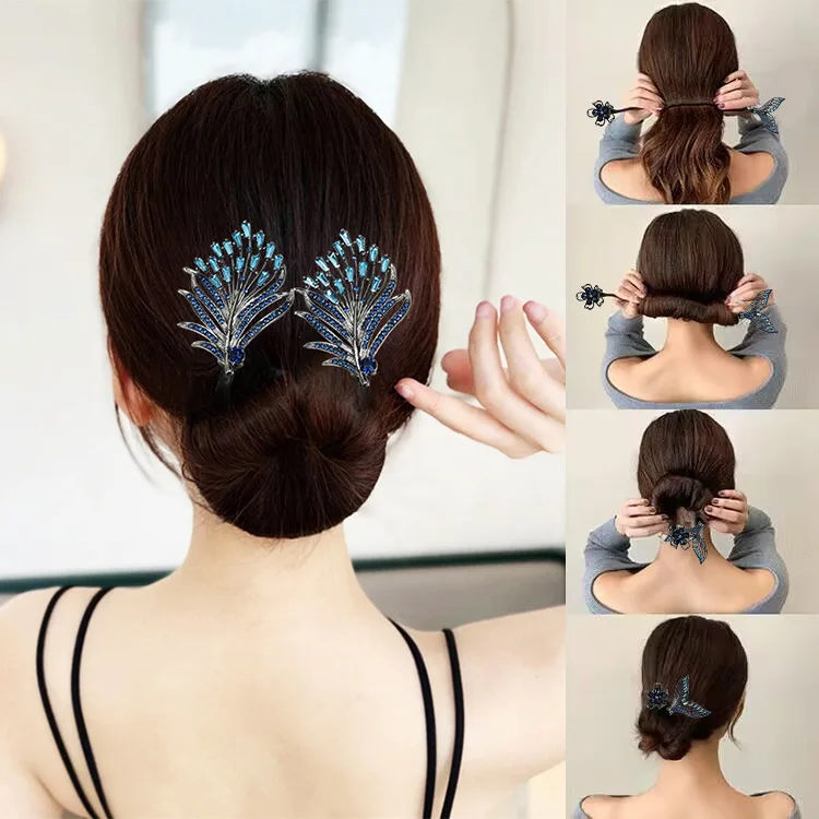 Hand Woven Meatball Headdress Hair Straightener for Women