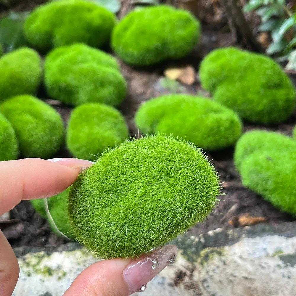 5/100pcs Green Moss Stone For Garden Crafting Simulation Plant Creative Crafts Artificial Moss Rocks DIY Micro Landscape Decors