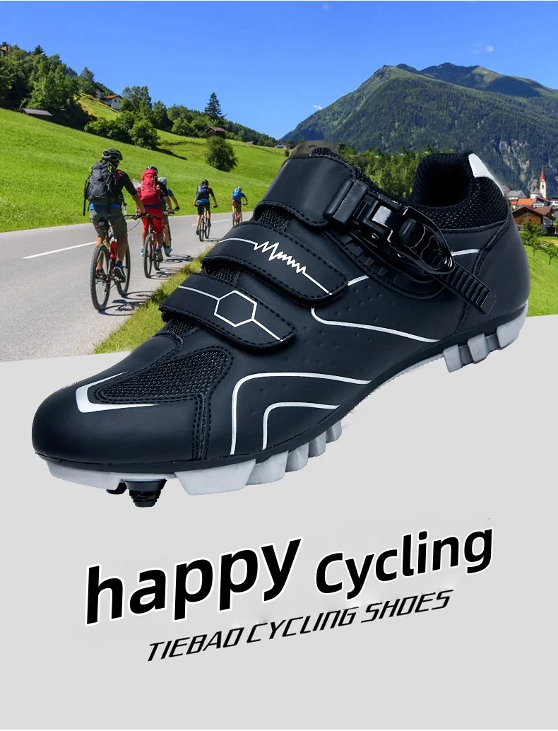 SPD-Rennradschuhe mit Stoßdämpfung und Langlebigkeit, geeignet für Rennen auf Langstreckenstraßen, MTB-Mountainbike-Offroad-Fahren – Detail 4