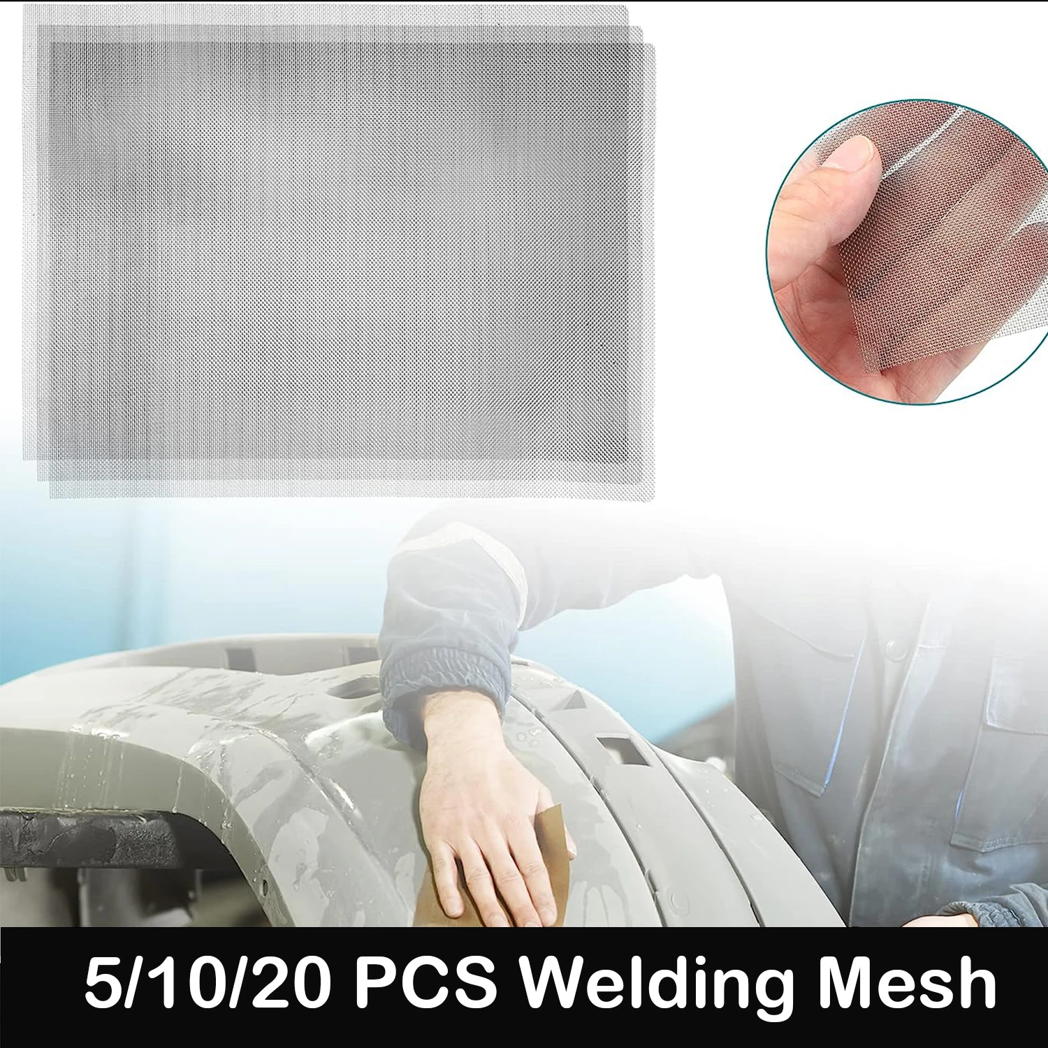 Máquina de reparación de parachoques de coche, malla de soldadura de acero inoxidable 304, malla de reparación de agujeros de 15x20cm para reparación de máquinas de soldadura de plástico