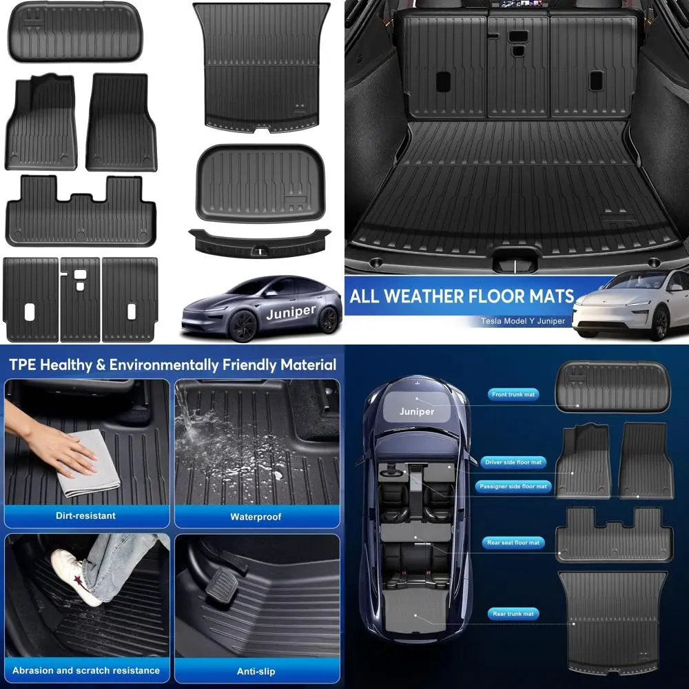 

Всепогодные коврики для Tesla Model Y Juniper 2025 2026, 10 шт., аксессуары, водонепроницаемые нескользящие вкладыши из ТПЭ на заказ для Fron