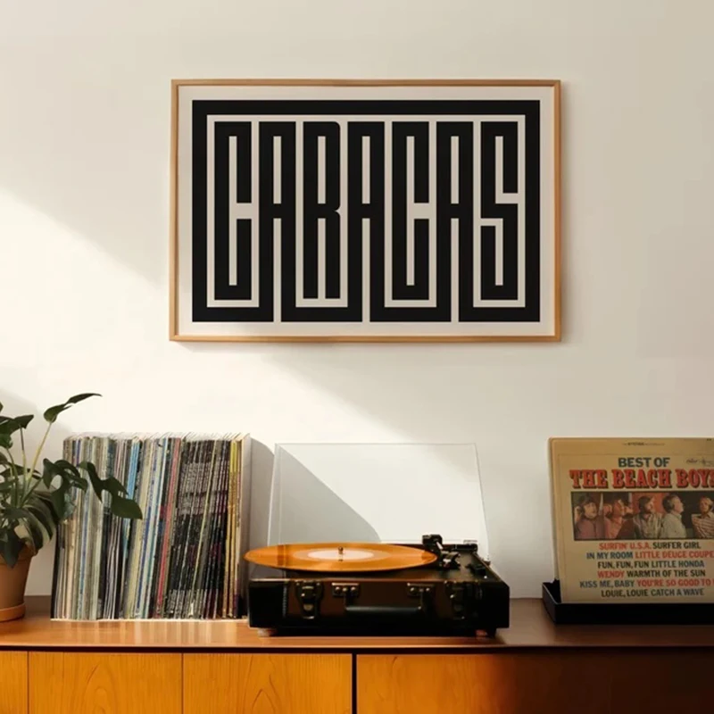 1pc frameless Canvas Painting Caracas Art - Caracas Typography Design, Caracas Venezuela Wall Art / Poster, Caracas Venezuela Pr