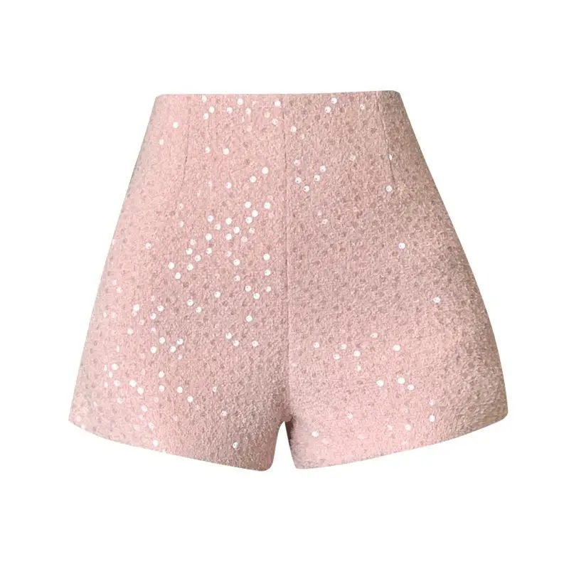 الترتر واسعة الساق السراويل للنساء ، أحادية اللون Pants غير رسمية ، عالية الخصر سستة السراويل ، كل مباراة خليط ، جديد ، الخريف والشتاء ، 2023 #5