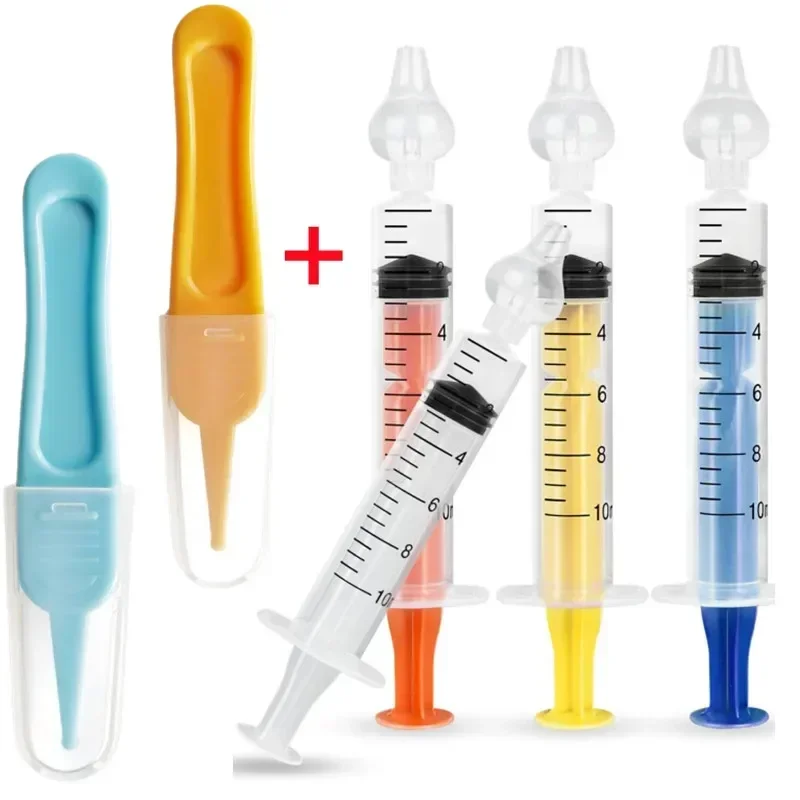 

Cleaning Tweezers Nasal Professional Baby Aspirator with Nose Set Syringe Nasal Irrigator with Tweezers for Newborn Infants Kids