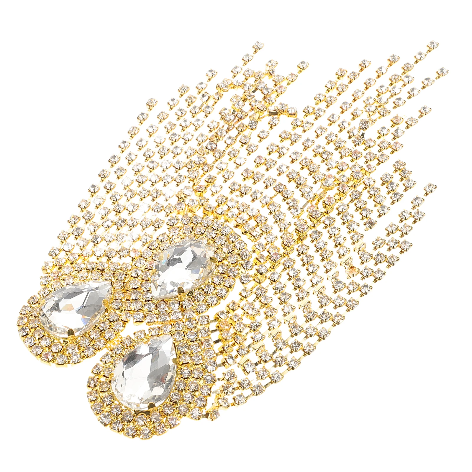 

European Diamond Suit Shoulder Epaulets Tassel Badge Decorations Fashion Accessories Rhinestone Dangle Chain Epaulettes For Men