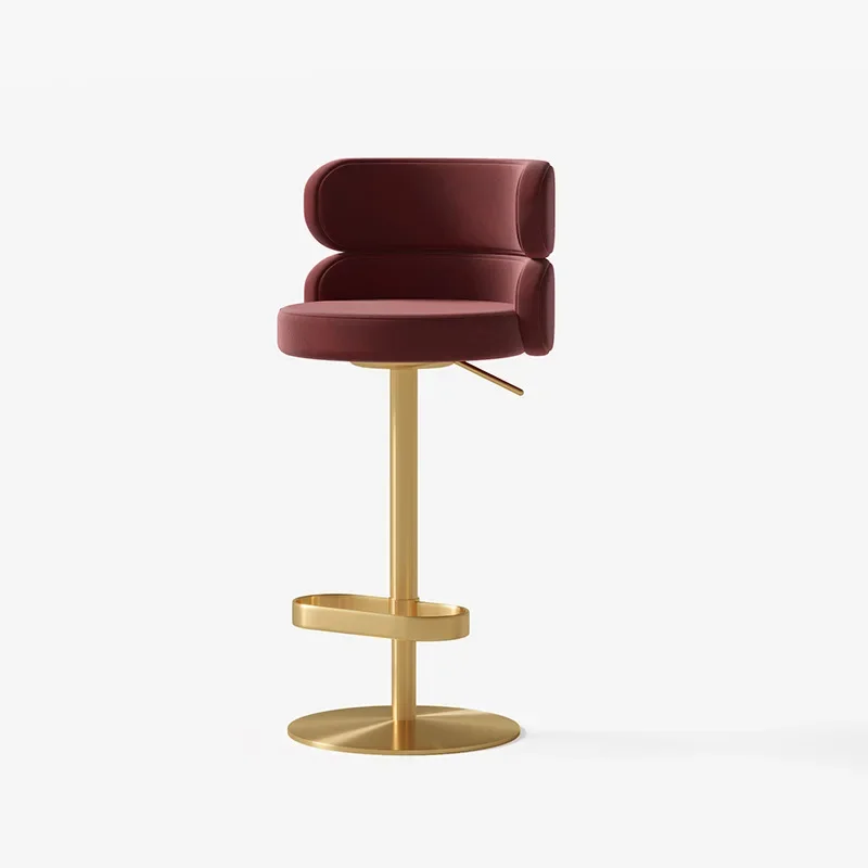 LT high bar chair solid wood lifting light luxury island platform backrest chair rotating household stool