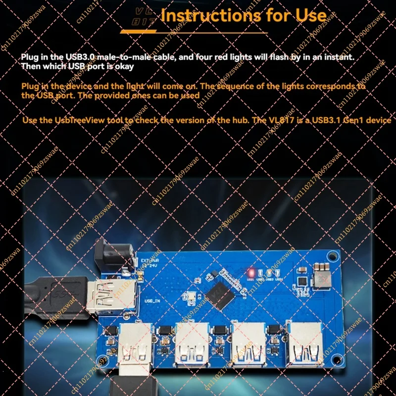 VL817 USB3.1 HUB Module 1 to 4 Port USB HUB USB Expansion Module-A57M