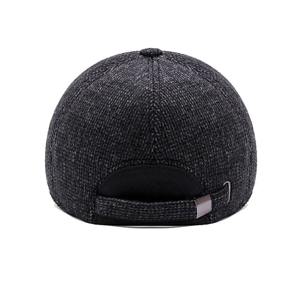 Men Autumn Winter Hat Outdoor Thick Warm Adjustable Earmuffs Baseball Cap