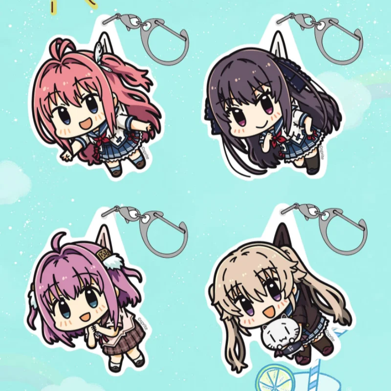 

5Cm Anime Acrylic Keychain Bag Pendant for Aokana: Four Rhythm Across the Blue Q-version Anime Peripheral Pendant Creative Gife