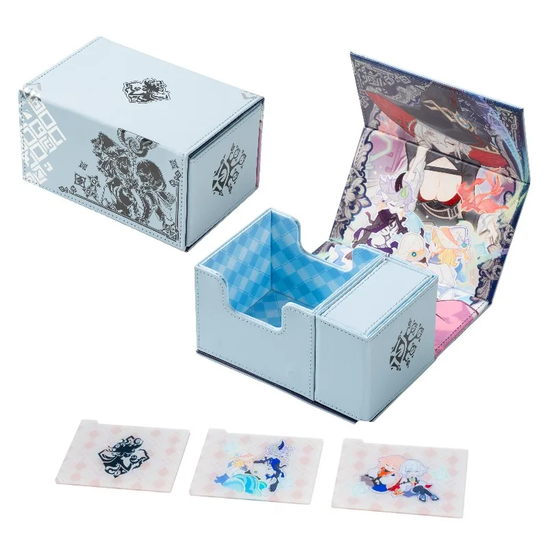 Yu-Gi-Oh! Diabellstar The Black Witch Double-layer Magnetic Leather Card Box Elzette of The White Forest Game Card Storage Box