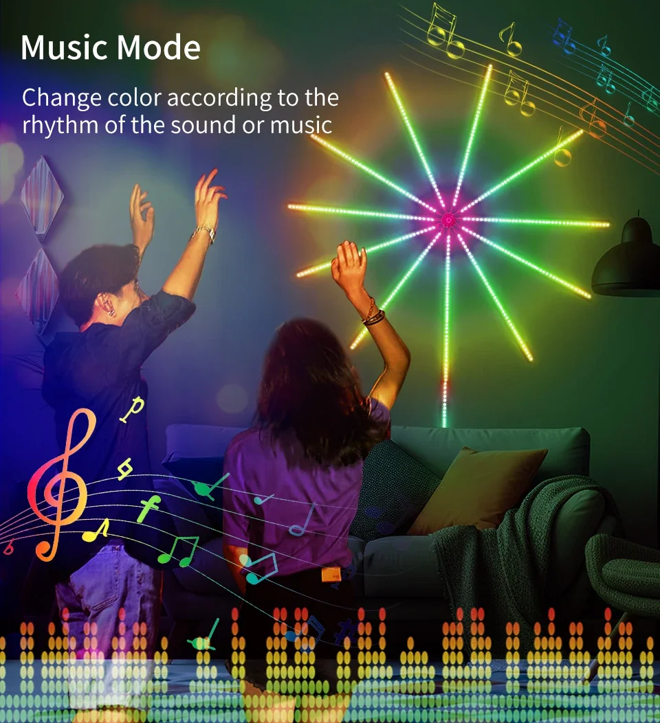 LED String Lights USB 5V RGBIC Strip Lights for Festival Wedding Christmas Party Decor Music Sync Dream Meteor Lamp