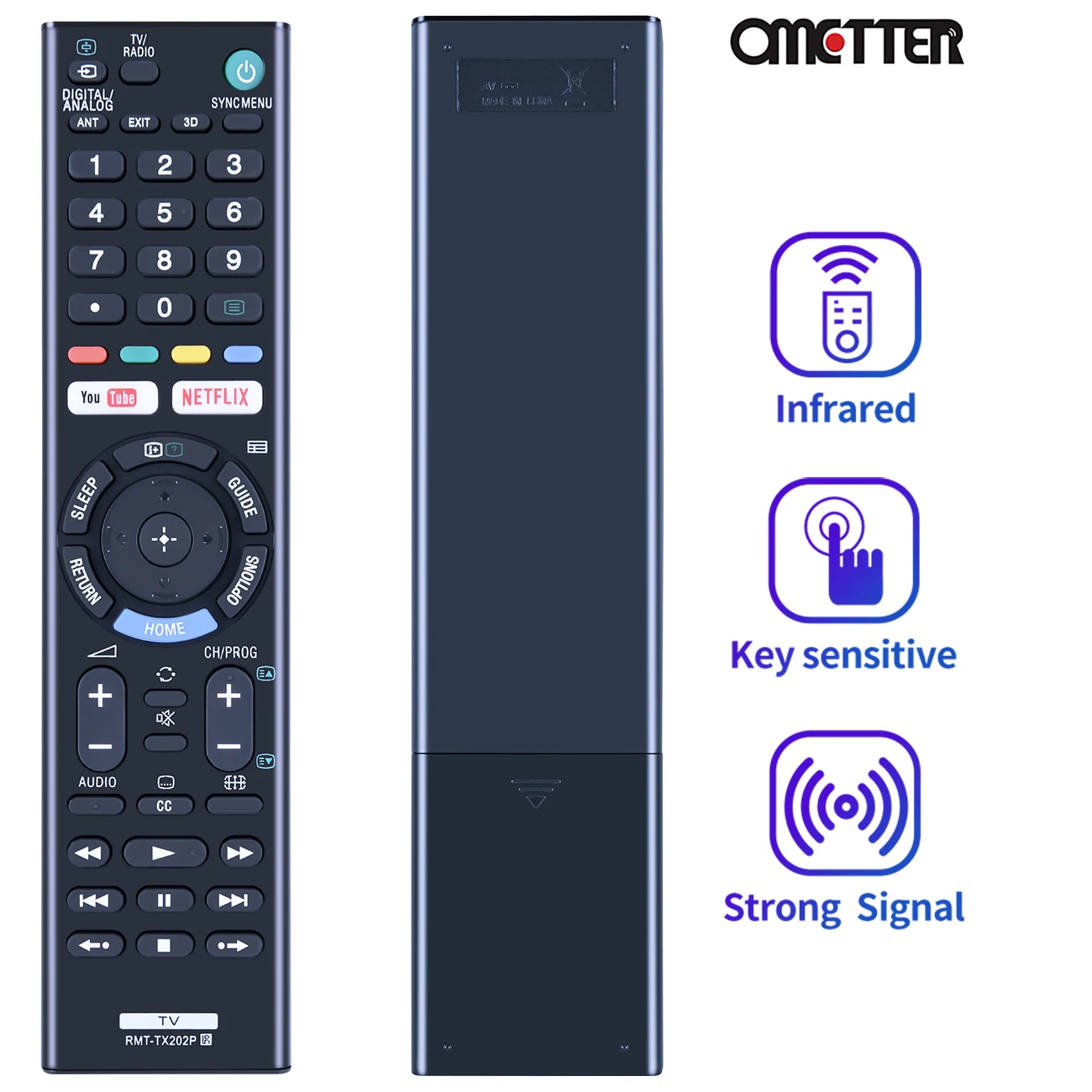 New RMT-TX202P Remote Control for Sony Smart TV KD-55X8509C 55X9305C KDL-55W805C 50W755C