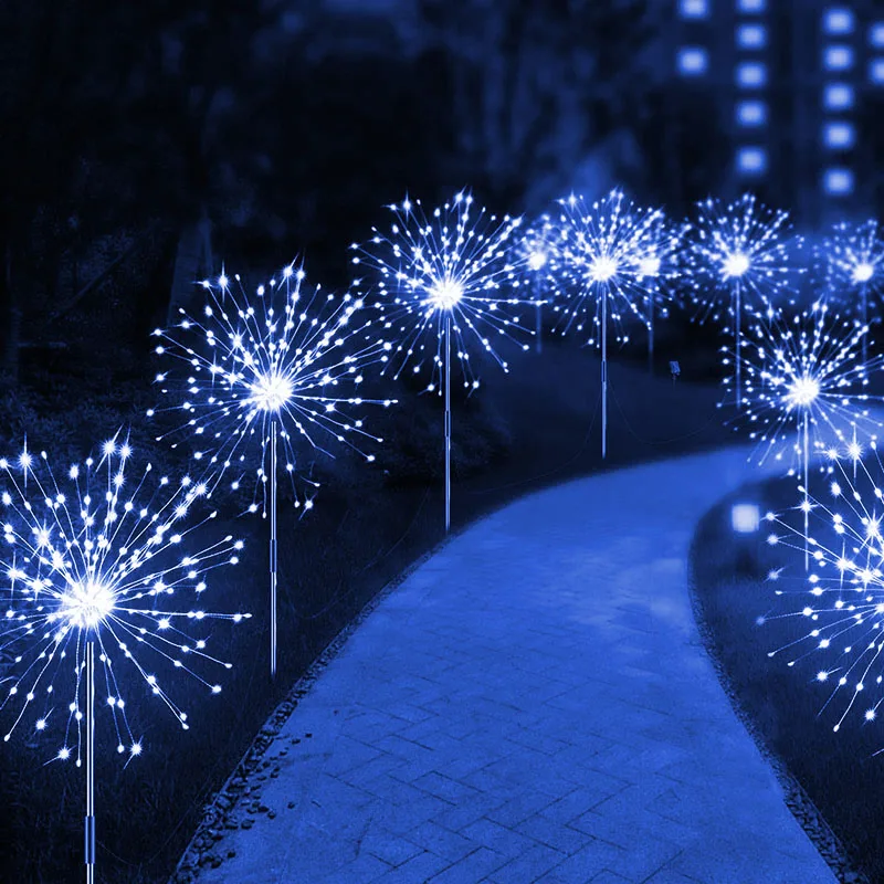 NONE LED Solar Feuerwerk Lichter Garten Dekoration Lichterkette Wasserdichte Outdoor Löwenzahn Rasen Lampe für Garten Landschaft Rasen Dekor 3