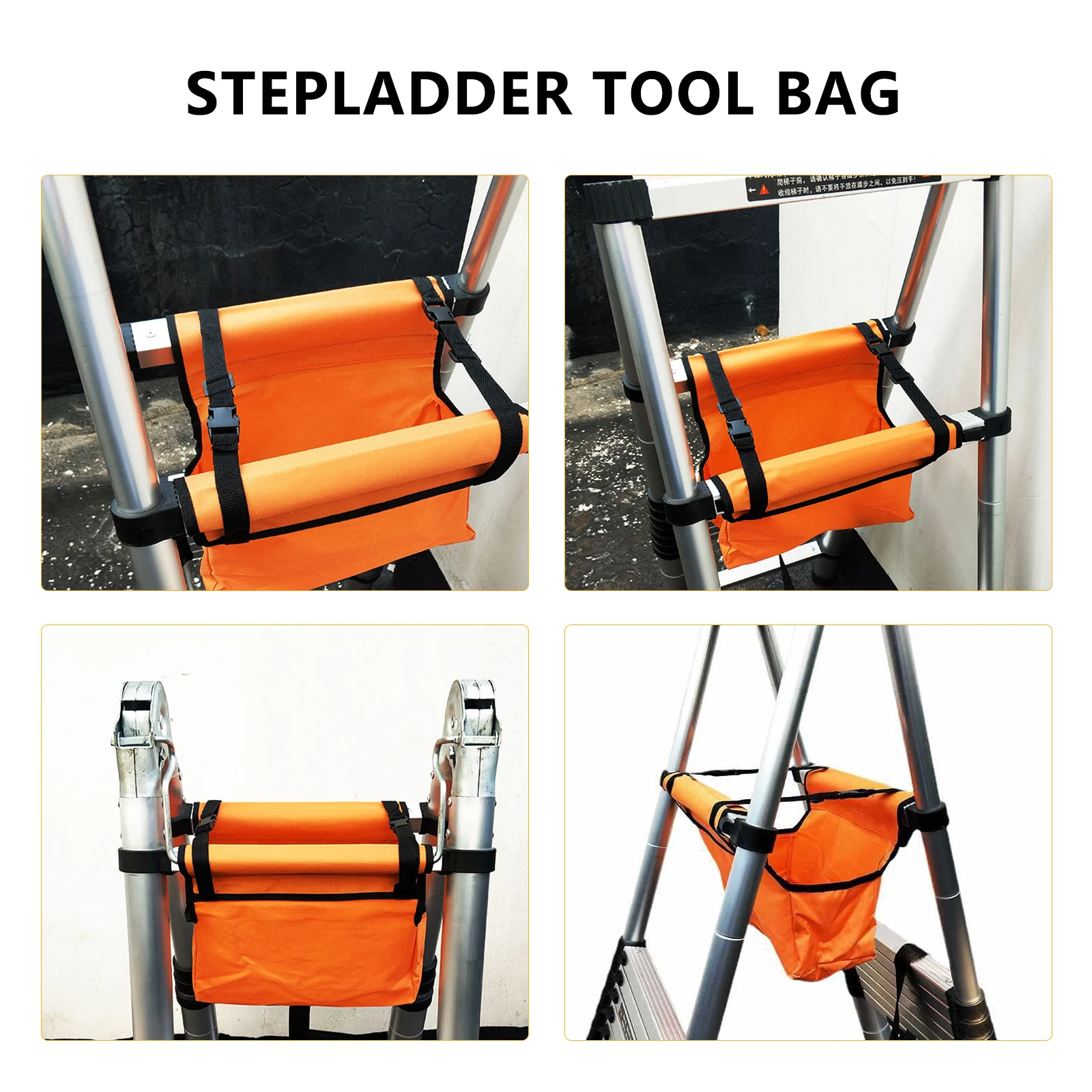 

DOITOOL Telescopic Herringbone Ladder Step Tool Pouch Storage Bag for Extension Rolling Tools Organizer Cloth