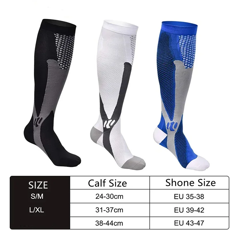 6 Pairs Compression Socks Woman Medical Socks 20-30mmgh Varicose Veins Socks Nurses Basketball Sports Socks Bicycles Running