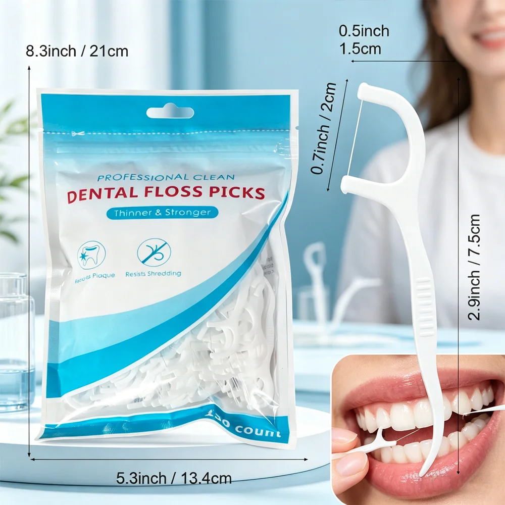 Value Pack Disposable Floss Sticks Including 2 Mint Floss Rolls for Effective Teeth Gap Cleaning
