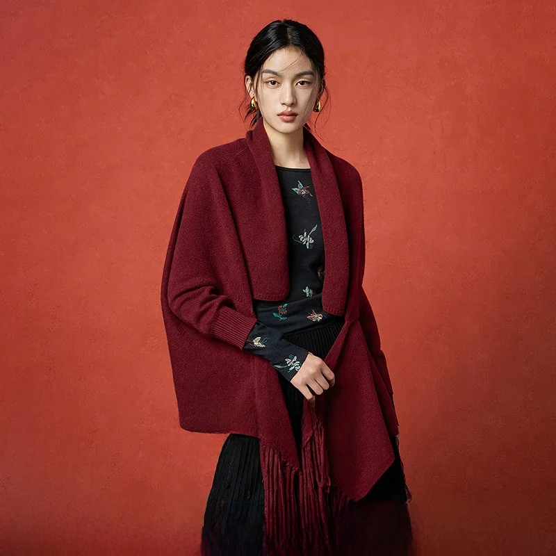 

Women's Knitted Wool Sweater Cardigan Spring 2026 Casual Sle Medium Softn Long Sve Open Front Regular Length Pure Color