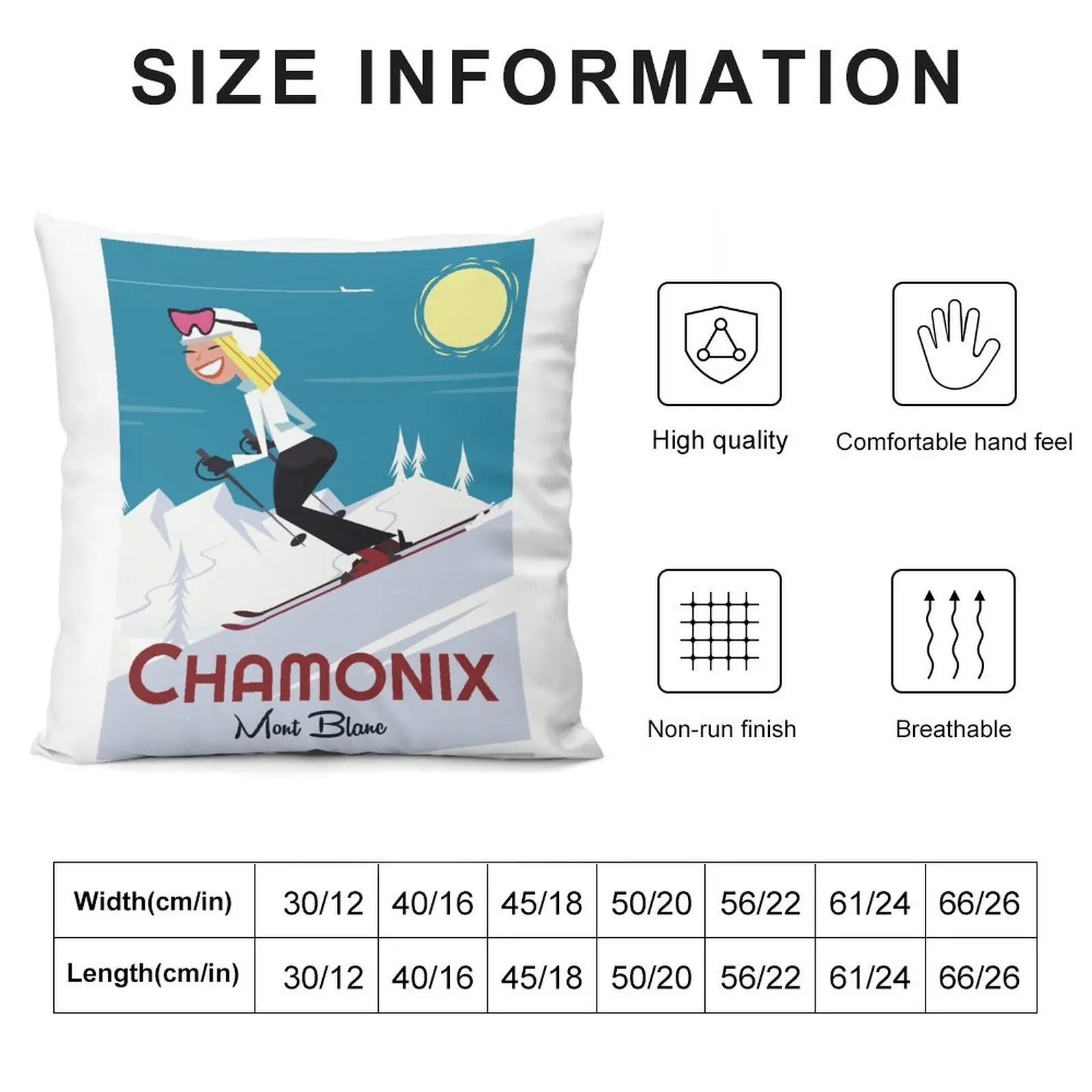 Chamonix poster Throw Pillow Christmas Pillow Covers Cushions Cover Christmas Throw Pillows Covers Pillowcase Cushion pillow