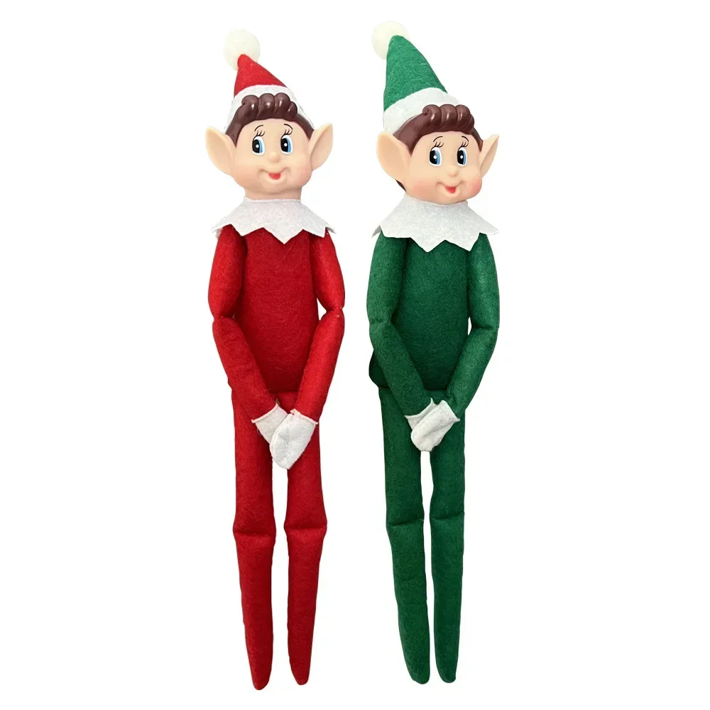 Shelf Elf Holiday Elf Guardian Christmas Home Decoration Gift for Kids，artificial Doll,Red,Green