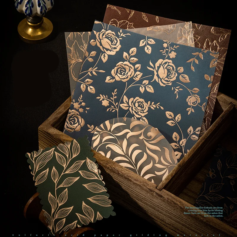 Mr.Paper Hot Stamping Craft Material Paper Lily Cherry Blossom Flower Theme Sulfuric Acid Paper Material Home Decoration Gifts view 5