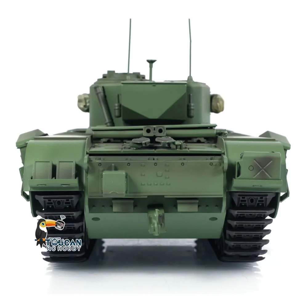 1/16 Tongde RC tanque de batalla Churchill Mk.VII batalla infrarroja eléctrica Radio Control Panzer listo para correr vehículos juguetes TH23781