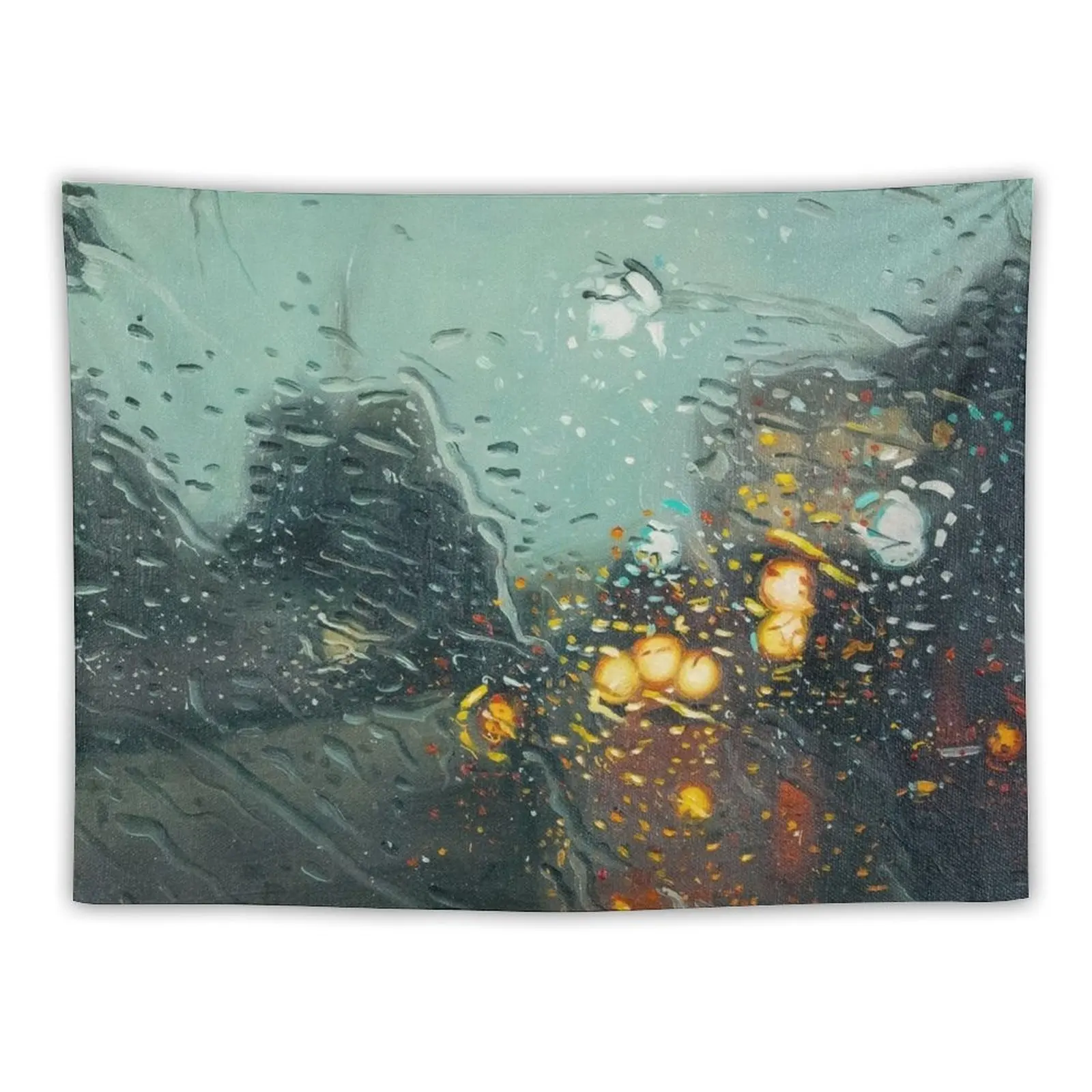 

Rainy street oil painting Tapestry Decoration For Home Home Decorations Aesthetic Anime Decor Wall Decor Hanging Tapestry