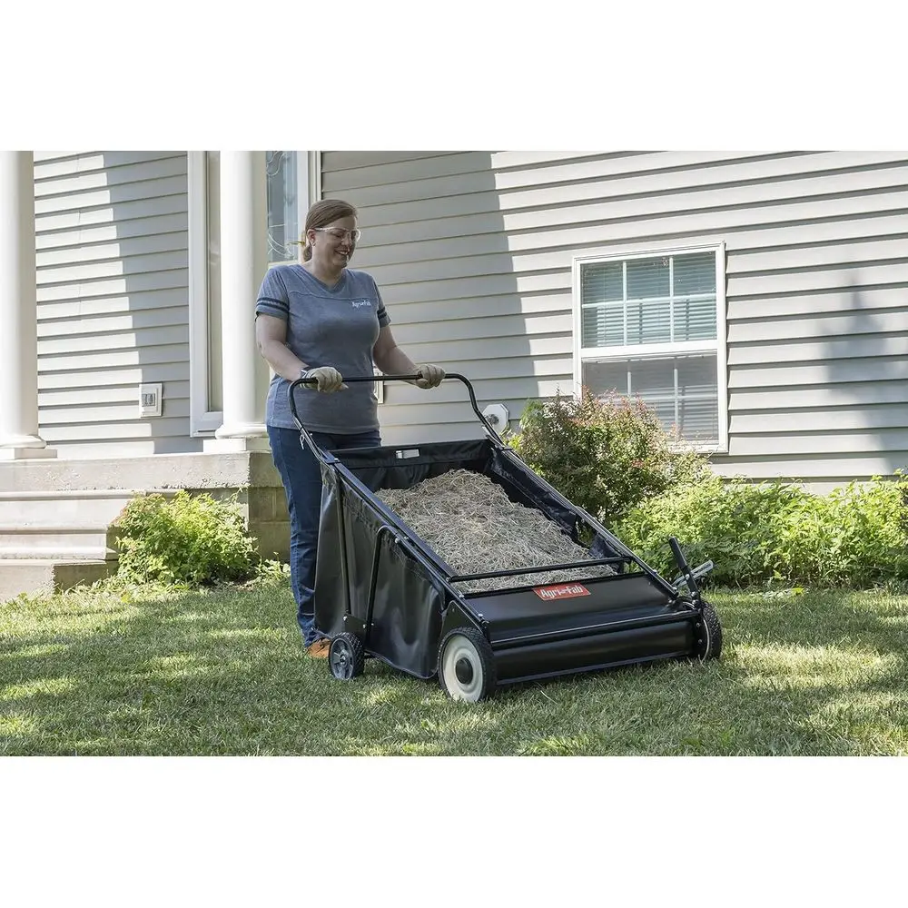 30 Push Lawn Sweeper with 12 cu. ft. Hopper, Adjustable Brush, Leaf & Grass Collector