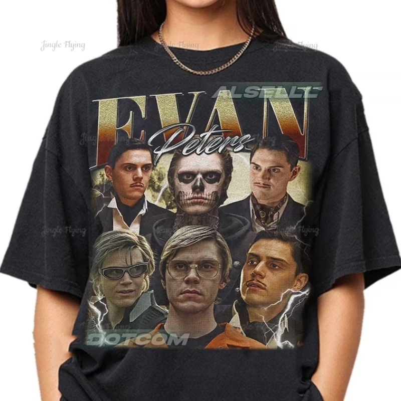 Limited Evan Peters Vintage T-Shirt Gift For Women And Man Unisex T-Shirt Mens Tshirts High Quality